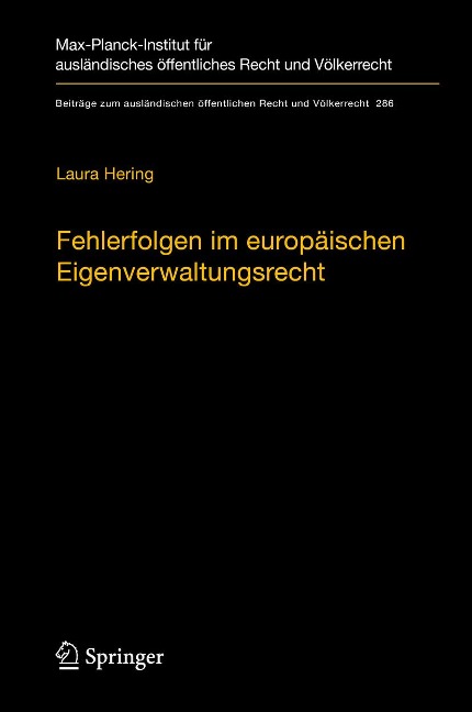 Fehlerfolgen im europäischen Eigenverwaltungsrecht - Laura Hering