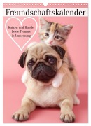 Cover-Bild zum Titel 'Freundschaftskalender - Katzen und Hunde, beste Freunde in Umarmung (Wandkalender 2026 DIN A3 hoch), CALVENDO Monatskalender' von 'Mb Fotografie'