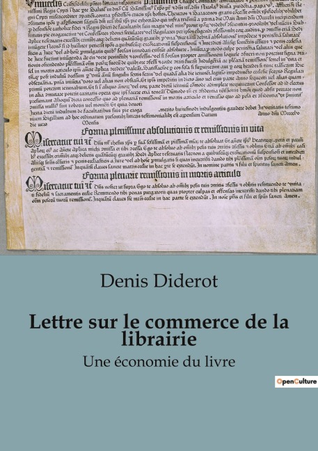 Lettre sur le commerce de la librairie - Denis Diderot