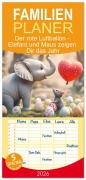 Familienplaner 2026 - Der rote Luftballon - Elefant und Maus zeigen Dir das Jahr mit 5 Spalten (Wandkalender, 21 x 45 cm) CALVENDO - Dirk Meutzner