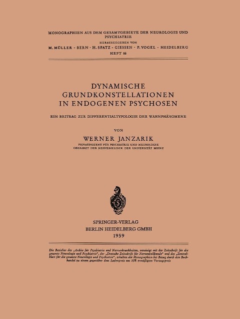 Dynamische Grundkonstellationen in Endogenen Psychosen - W. Janzarik