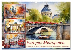 Cover-Bild zum Titel 'Europas Metropolen (Wandkalender 2026 DIN A2 quer), CALVENDO Monatskalender' von 'Claudia Kleemann'