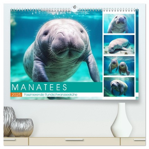 Manatees. Faszinierende Rundschwanzseekühe (hochwertiger Premium Wandkalender 2025 DIN A2 quer), Kunstdruck in Hochglanz - Rose Hurley