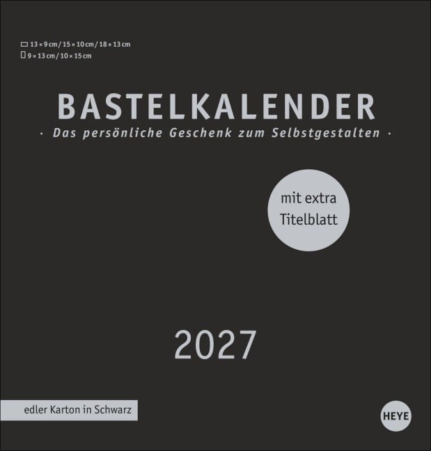 Premium-Bastelkalender schwarz mittel 2027 - 