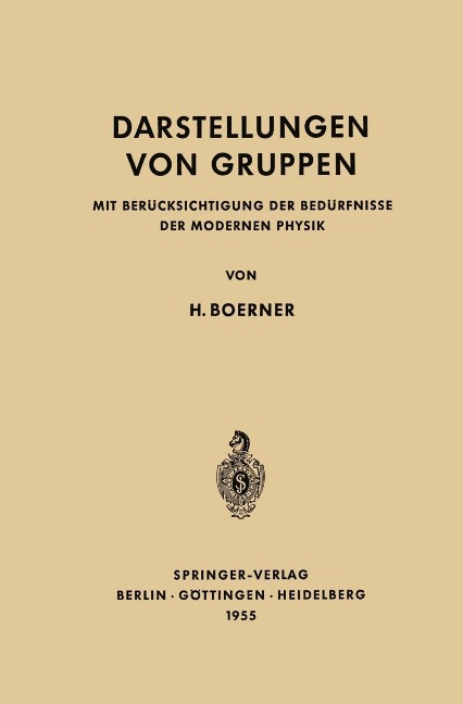 Darstellungen von Gruppen - Hermann Boerner
