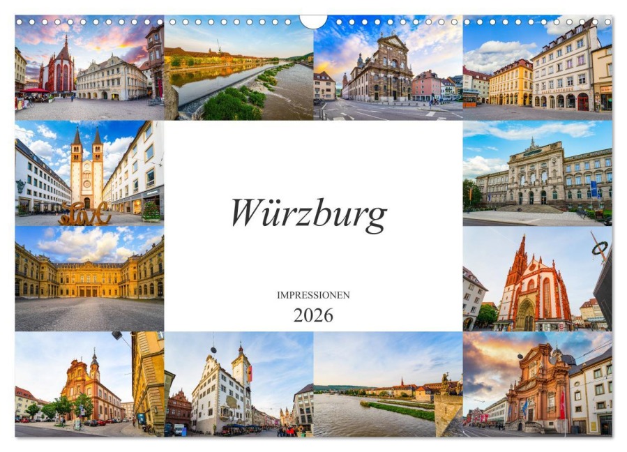 Würzburg Impressionen (Wandkalender 2026 DIN A3 quer), CALVENDO Monatskalender - Dirk Meutzner