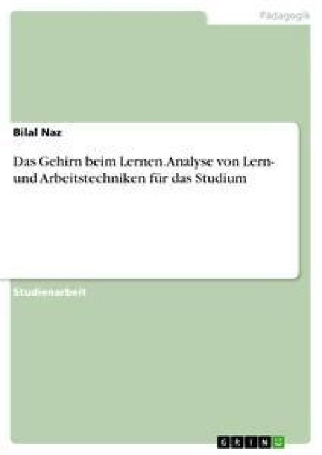 Das Gehirn beim Lernen. Analyse von Lern- und Arbeitstechniken für das Studium - Bilal Naz