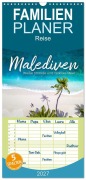 Cover-Bild zum Titel 'Familienplaner 2027 - Malediven - Weiße Strände und Türkises Meer. mit 5 Spalten (Wandkalender, 21 x 45 cm) CALVENDO' von 'Sf Sf'