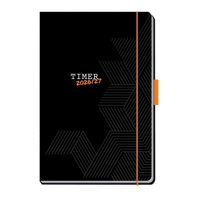 TRÖTSCH - Schülerkalender Specials mit Gummiband und Stifthalter Uni Black 26/27 - 