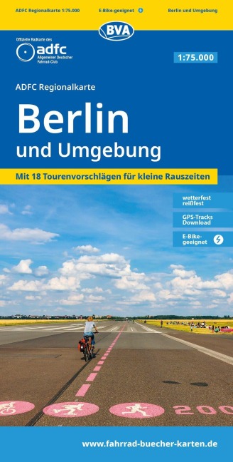 BVA ADFC Regionalkarte Berlin und Umgebung, mit Knotenpunkten 1:75.000 - 