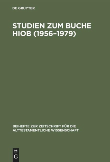 Studien zum Buche Hiob (1956-1979) - 