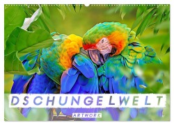 Cover-Bild zum Titel 'Dschungelwelt - Artwork (Wandkalender 2026 DIN A2 quer), CALVENDO Monatskalender' von 'Liselotte Brunner-Klaus'