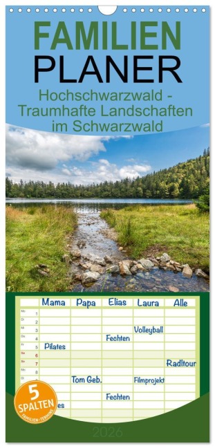 Familienplaner 2026 - Hochschwarzwald - Traumhafte Landschaften im Schwarzwald mit 5 Spalten (Wandkalender, 21 x 45 cm) CALVENDO - Thorsten Kleinfeld
