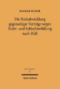 Cover-Bild zum Titel 'Die Rückabwicklung gegenseitiger Verträge wegen Nicht- und Schlechterfüllung nach BGB' von 'Dagmar Kaiser'