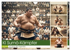 Cover-Bild zum Titel 'KI Sumo-Kämpfer Im Ring der Giganten (Wandkalender 2026 DIN A4 quer), CALVENDO Monatskalender' von 'Claudia Schimmack'