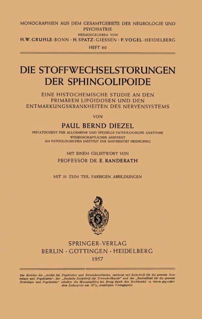 Die Stoffwechselstörungen der Sphingolipoide - P. B. Diezel