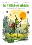 Cover-Bild zum Titel 'Der fröhliche Grashüpfer - bunter Kinderkalender für das Kinderzimmer (Tischkalender 2026 DIN A5 hoch), CALVENDO Monatskalender' von 'Mb Fotografie'