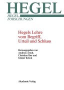 Cover-Bild zum Titel 'Hegels Lehre vom Begriff, Urteil und Schluss' von ''