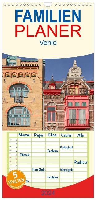 Familienplaner 2024 - Venlo mit 5 Spalten (Wandkalender, 21 x 45 cm) CALVENDO - U. Boettcher