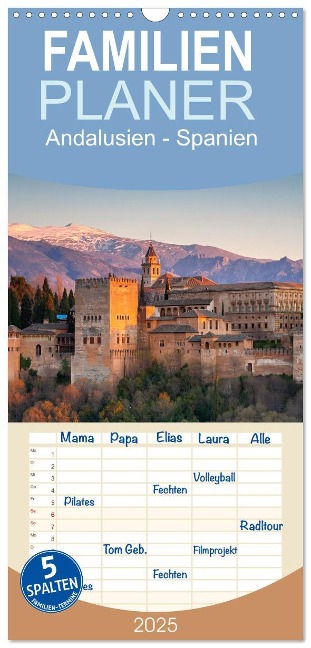 Familienplaner 2025 - Andalusien - Spanien mit 5 Spalten (Wandkalender, 21 x 45 cm) CALVENDO - Insideportugal Insideportugal