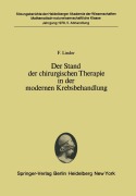 Cover-Bild zum Titel 'Der Stand der chirurgischen Therapie in der modernen Krebsbehandlung' von 'F. Linder'
