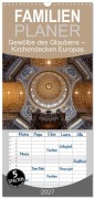 Cover-Bild zum Titel 'Familienplaner 2027 - Gewölbe des Glaubens - Kirchendecken Europas mit 5 Spalten (Wandkalender, 21 x 45 cm) CALVENDO' von 'Karsten Rahn'