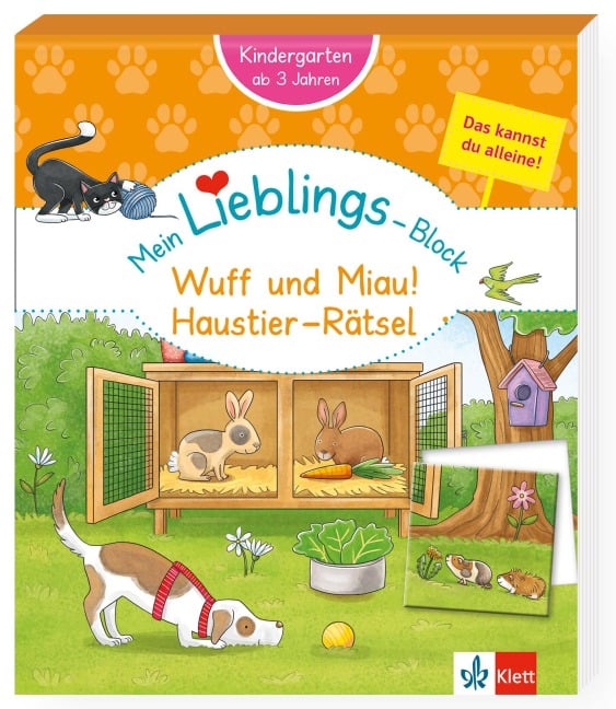 Klett Mein Lieblings-Block: Wuff und Miau! Haustier-Rätsel - 