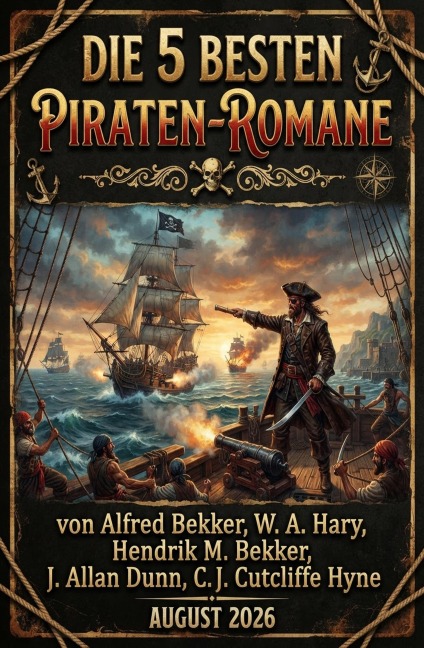 Die 5 besten Piraten-Romane August 2026 - Alfred Bekker, C. J. Cutcliffe Hyne, J. Allan Dunn, Hendrik M. Bekker, W. A. Hary