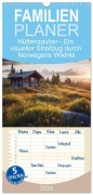 Familienplaner 2026 - Hüttenzauber - Ein visueller Streifzug durch Norwegens Wildnis mit 5 Spalten (Wandkalender, 21 x 45 cm) CALVENDO - Simone Wunderlich