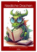 Cover-Bild zum Titel 'Niedliche Drachen (Wandkalender 2026 DIN A2 hoch), CALVENDO Monatskalender' von 'Kerstin Waurick'