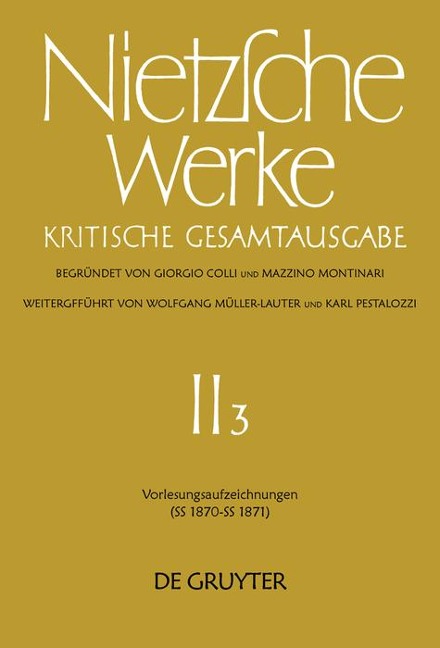 Vorlesungsaufzeichnungen (SS 1870 - SS 1871) - Friedrich Nietzsche