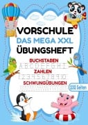 Das MEGA XXL Vorschule Übungsheft - Buchstaben, Zahlen & Schwungübungen mit Tieren - Inspirations Lounge