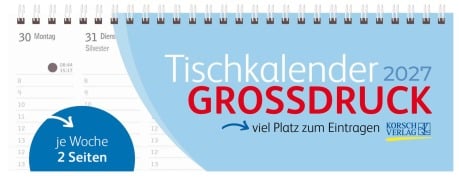 Cover-Bild zum Titel 'Tischquerkalender Großdruck 2027' von ''