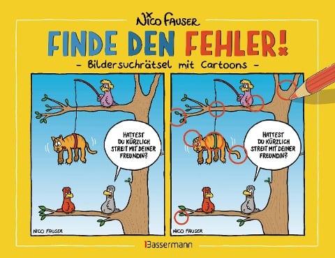 Finde den Fehler - Bildersuchrätsel mit Cartoons - Nico Fauser