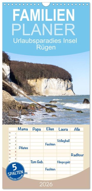 Familienplaner 2026 - Urlaubsparadies Insel Rügen mit 5 Spalten (Wandkalender, 21 x 45 cm) CALVENDO - Solveig Rogalski
