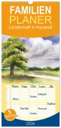 Cover-Bild zum Titel 'Familienplaner 2026 - Landschaft in Aquarell mit 5 Spalten (Wandkalender, 21 x 45 cm) CALVENDO' von 'Jitka Krause'