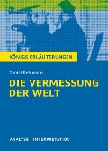 Cover-Bild zum Titel 'Die Vermessung der Welt von Daniel Kehlmann. Textanalyse und Interpretation mit ausführlicher Inhaltsangabe und Abituraufgaben mit Lösungen.' von 'Daniel Kehlmann'