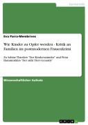 Cover-Bild zum Titel 'Wie Kinder zu Opfer werden - Kritik an Familien im postmodernen Frauenkrimi' von 'Eva Parra-Membrives'