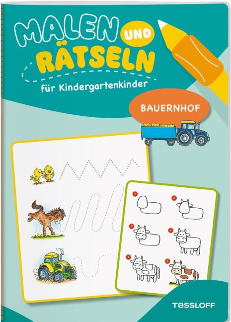 Malen und Rätseln für Kindergartenkinder. Bauernhof - 