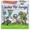 Cover-Bild zum Titel 'Die 30 besten Lieder für Jungs' von 'Die Kita-Frösche, Simone Sommerland, Karsten Glück'