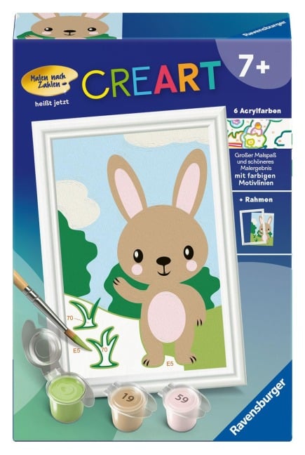 CreArt, Malen nach Zahlen Kinder - Süßer Hase - 