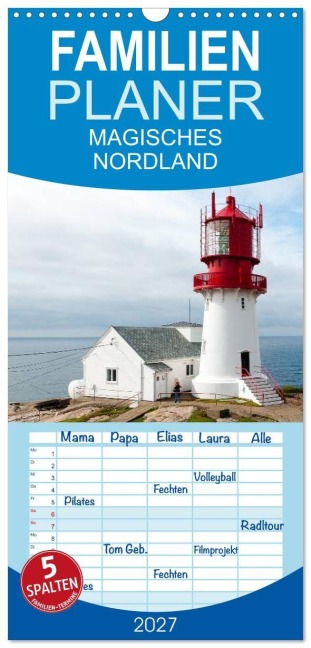 Familienplaner 2027 - Magisches Nordland. Eine Reise in das Herz Skandinaviens mit 5 Spalten (Wandkalender, 21 x 45 cm) CALVENDO - Stephan Rech Und Christoph Kopp
