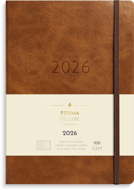 Burde Kalender 2026 Kalender 2026 Agency A5 Forma Deluxe braun - 