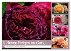 Cover-Bild zum Titel 'Rosen Reigen im Garten (Wandkalender 2026 DIN A2 quer), CALVENDO Monatskalender' von 'Martina Cross'