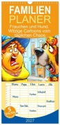 Cover-Bild zum Titel 'Familienplaner 2027 - Frauchen und Hund. Witzige Cartoons vom täglichen Chaos mit 5 Spalten (Wandkalender, 21 x 45 cm) CALVENDO' von 'Rose Hurley'