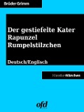 Cover-Bild zum Titel 'Der gestiefelte Kater - Rapunzel - Rumpelstilzchen' von 'Brüder Grimm'