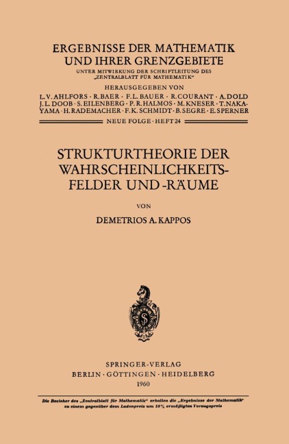 Strukturtheorie der Wahrscheinlichkeitsfelder und -Räume - Demetrios A. Kappos