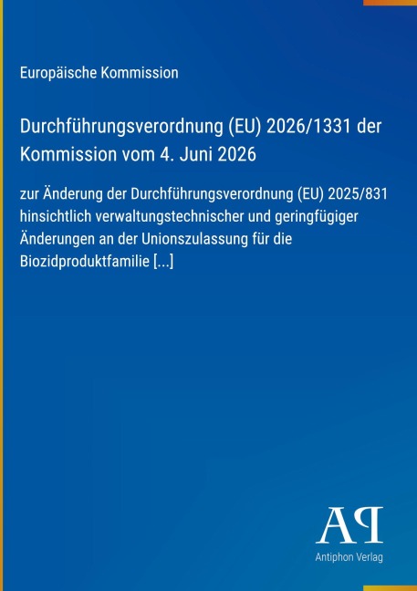 Durchführungsverordnung (EU) 2026/1331 der Kommission vom 4. Juni 2026 - Europäische Kommission