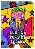 Lustige Pop Art Alpaka (Wandkalender 2024 DIN A4 hoch), CALVENDO Monatskalender - Nico Bielow