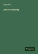 Cover-Bild zum Titel 'Sozialversicherung' von 'Emil Lederer'